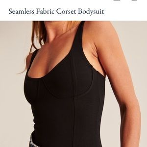 Abercrombie seamless fabric corset black bodysuit in XS. NWT. Never worn.